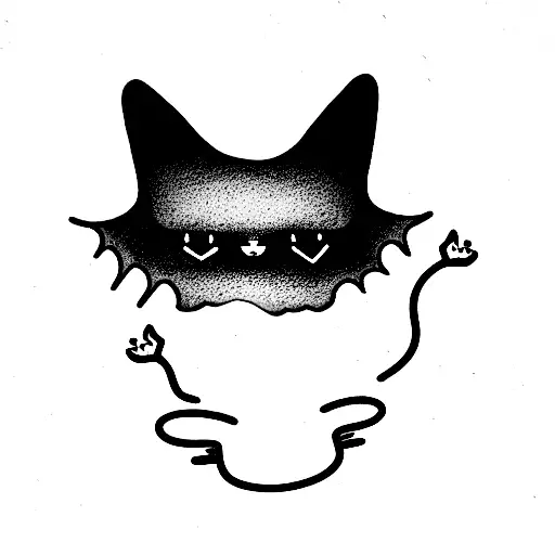 A Cute Ghost Petting A Ghost Cat