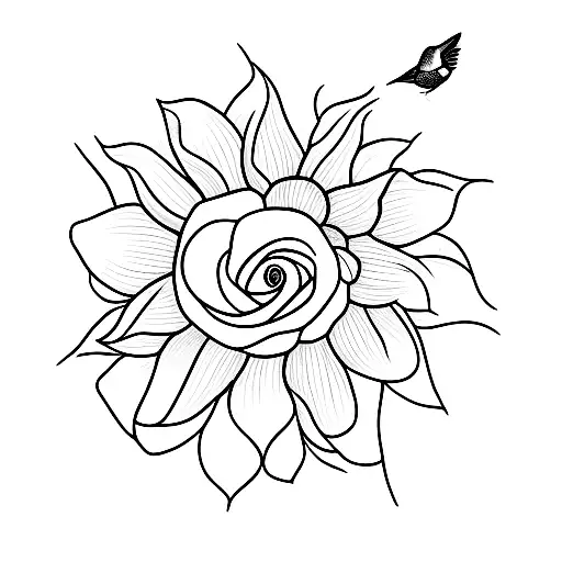 Sunflower Hummingbird Rose