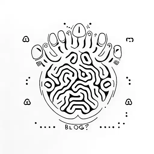 A Minimalist Tattoo Of A Dog Paw With Hidden Coding Symbols Incorporated Into The Design