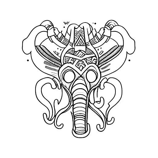 A Mammoth Skull With