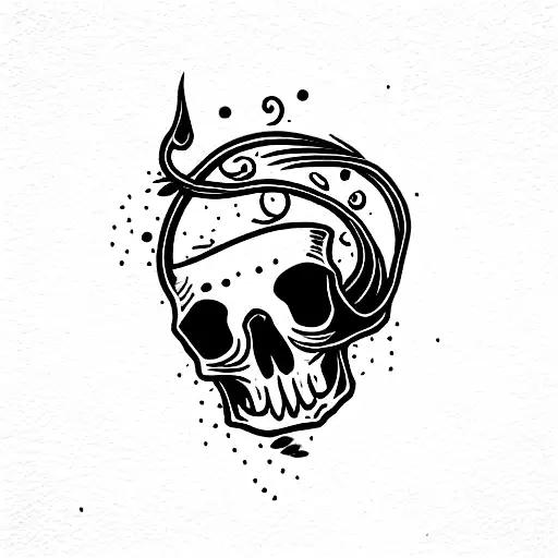 Estetic Skull In Fire