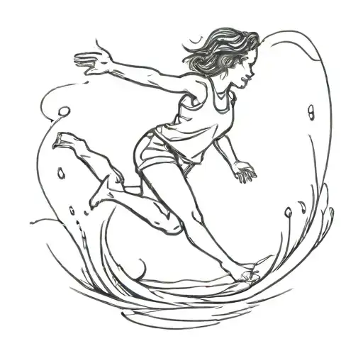 Girl Jumping Into Water