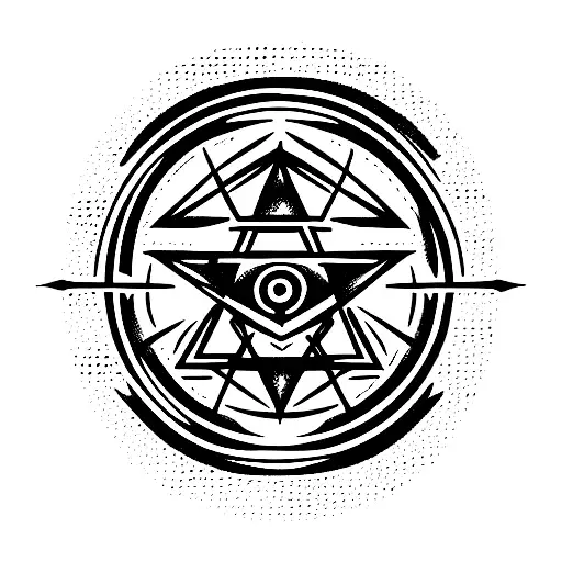 Futurist Alien Symbol Inspired By Ancient Alchemical And Occult Symbolism