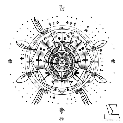 A Unique Fusion Of The Scorpio Symbol And A Zodiac Wheel In A Minimalist Style