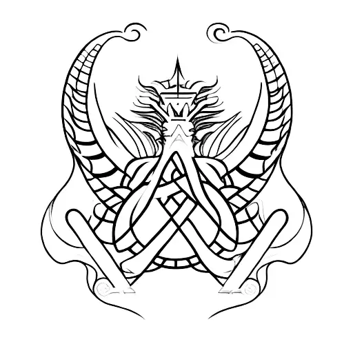 Ankh With A Dragon In The Shape Of Infinity That Wraps Around The Forearm