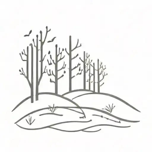 Back Road Trees Music Notes Floating