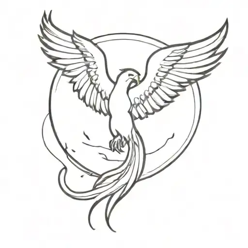 Complete Ave Phoenix Rising From The Ashes Flying Upwards