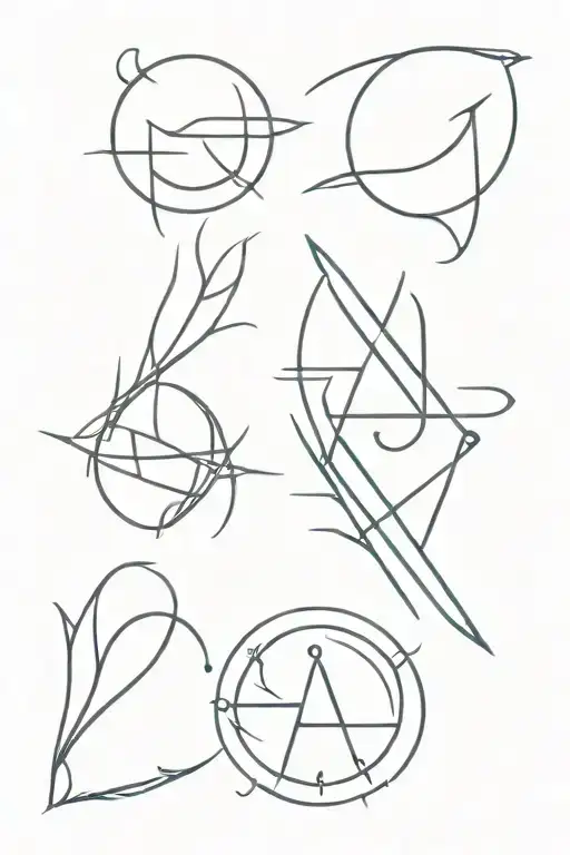 Zodiac Symbols Pisces Virgo Sagittarius Danity