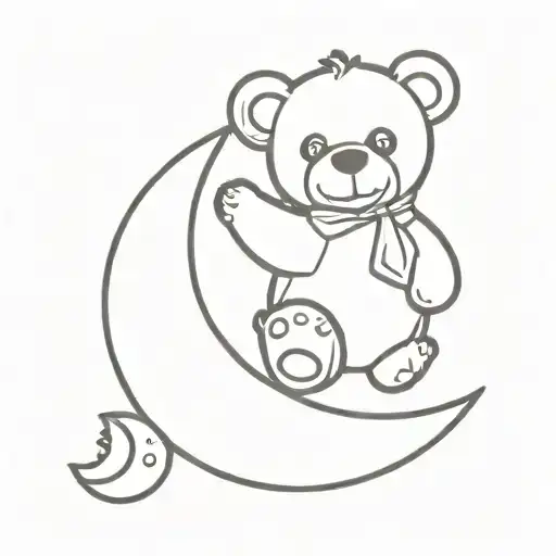 Teddy Bear Holding Moon