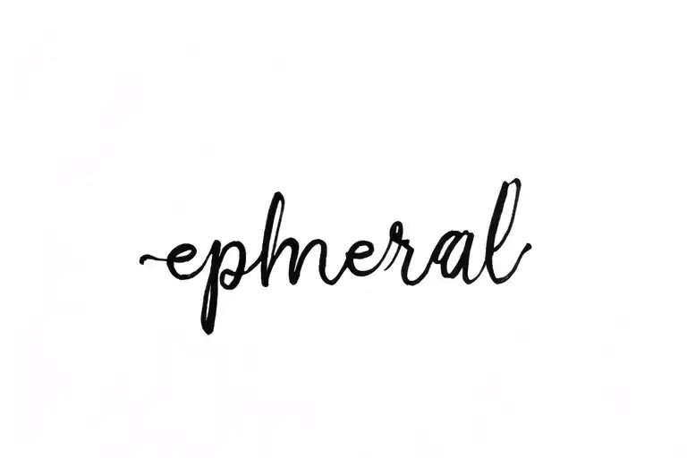 Handwriting Script Tattoo Of The Word 'Ephemeral'