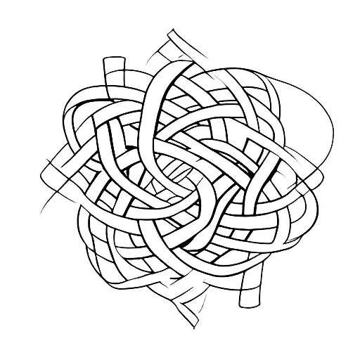 Exactly 4 Thin Scarves Tied Together In A Knot And Going In Different Directions