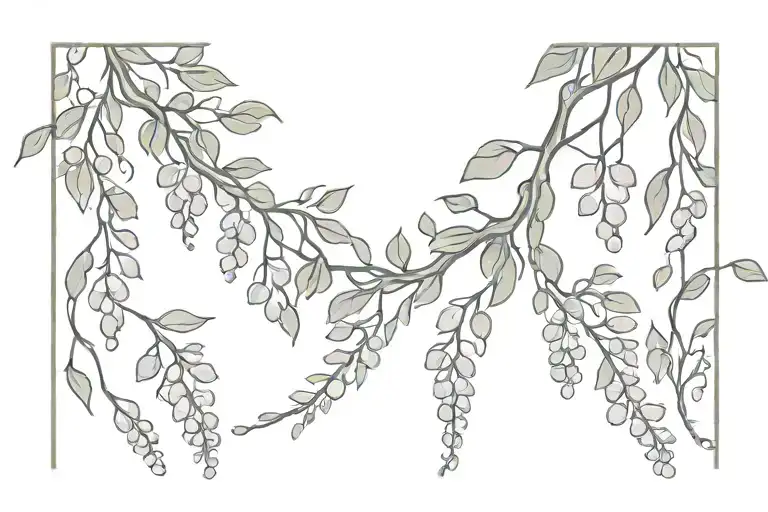 Line Of Vines With Wisteria Flowers