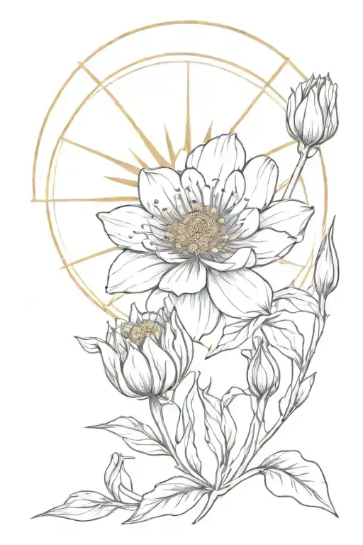 July And August Birth Flowers With The Sun Shining