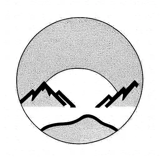 Rising Sun And Mountains