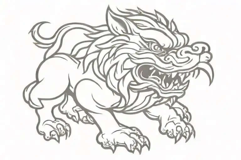 Chinese Foo Dog Roaring