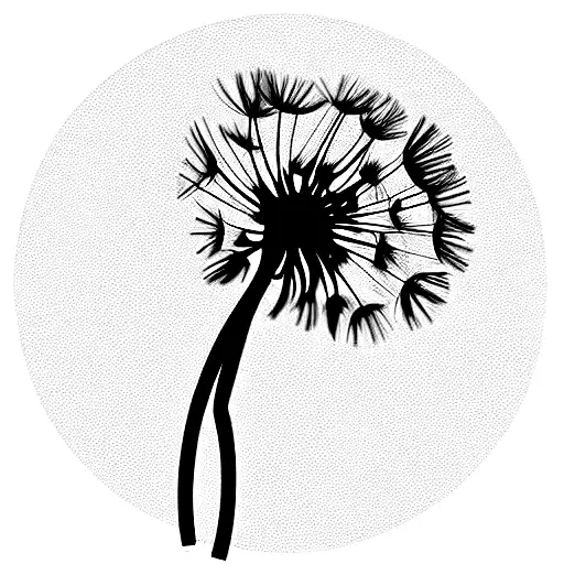 Dandelion With Seeds Drifting Away Transforming To Symbols