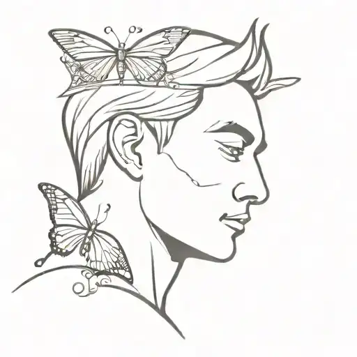 King That Had A Great Crown And Have Butterflies Wings On Back