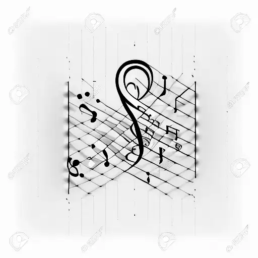 A Minimalist Tattoo Of A Music Note Intertwined With Lines Of Code