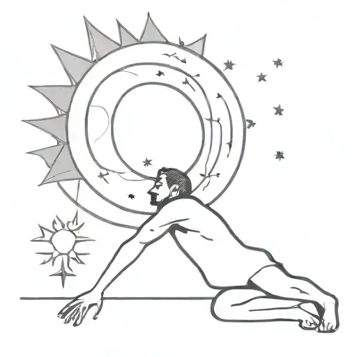 Man Bowing Down As The Sun Moon And 11 Stars Forming The Shape