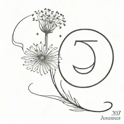 97 Number With Dandelion Flower