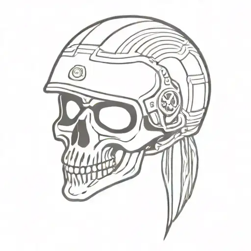 Motorcycle Helmet With Skeleton Head