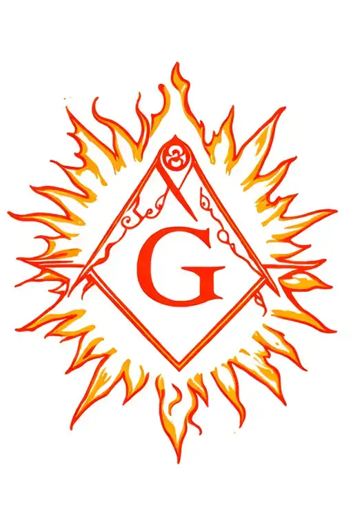 Masonic Blazing Sun With Letter G