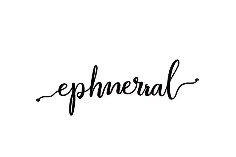 Handwriting Script Tattoo Of The Word 'Ephemeral'