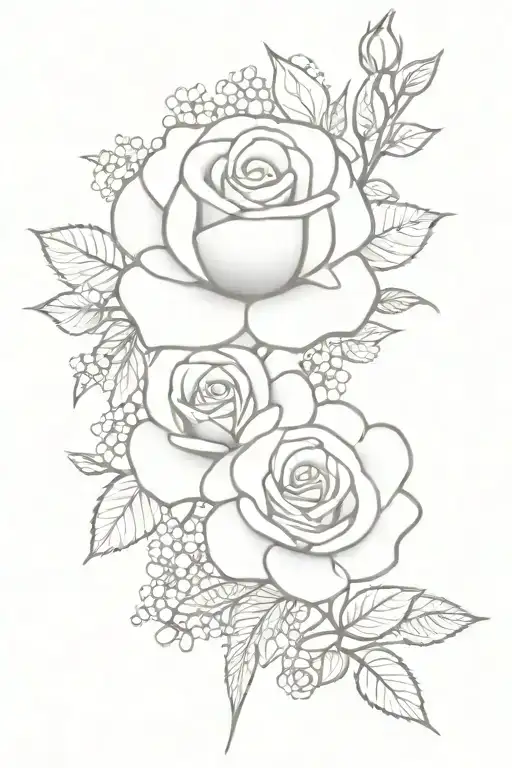 Rose And Baby's Breath Bouquet Wrapped