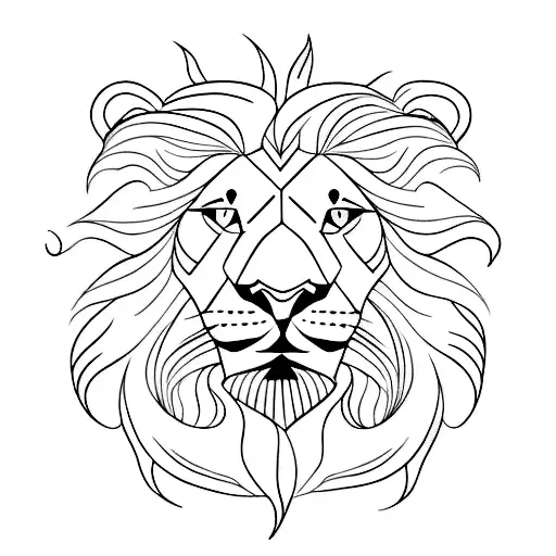 A Minimalist Tattoo Of A Lion