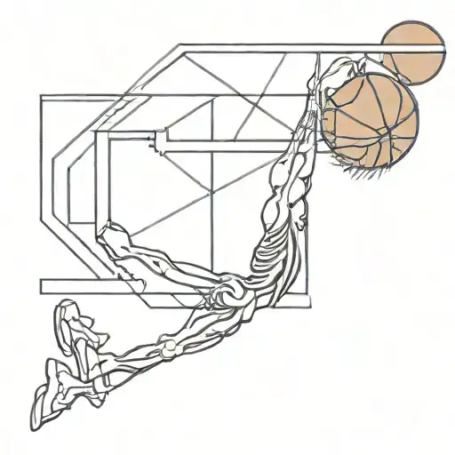 Skeleton Dunking Basketball