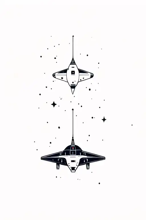 Space Ship Flying Through Space