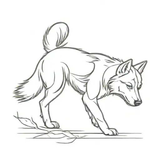 Husky Pouncing Side Profile