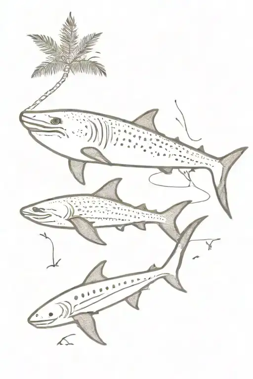 Whale Shark And Canary Palm