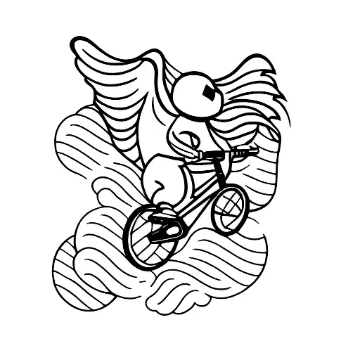 A Bmx Rider Soaring Through The Air With A Dragon Wrapped Around Their Bike