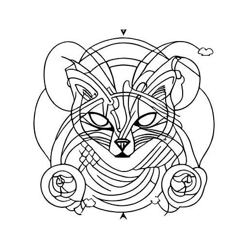 Fine Line Cat And Libra Constellation
