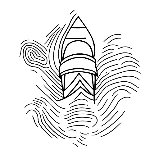 A Minimalist Tattoo Of A Hiking Boot With A Trail Leading Up To A Mountain Peak