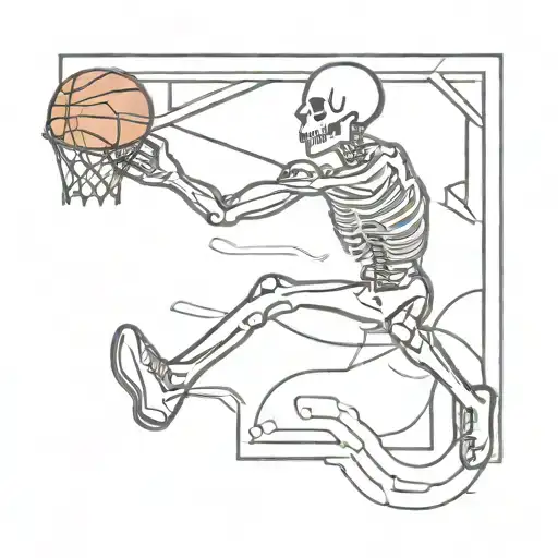 Skeleton Dunking Basketball