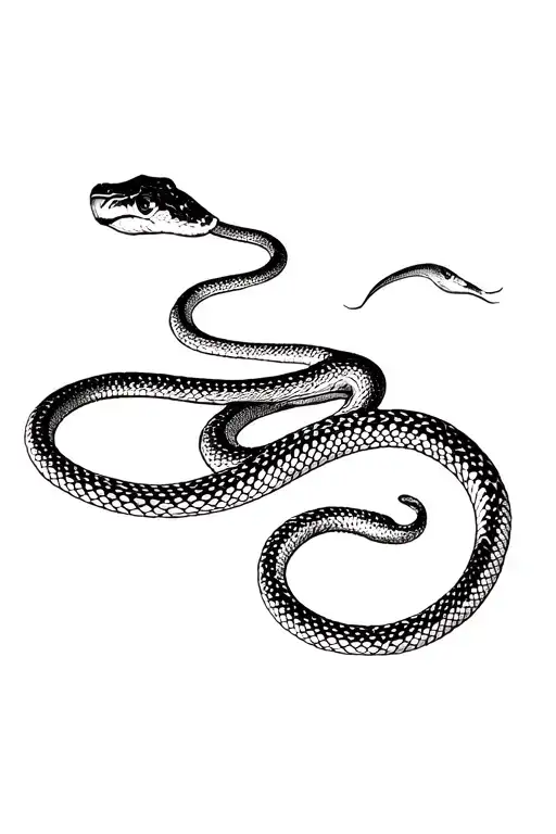 Snake Extended Viewed From Above