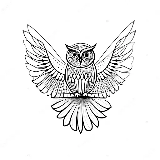 An Owl Perched On A Rose With Musical Notes Flowing From Its Wings