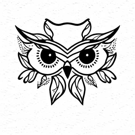 Owl With Leaves