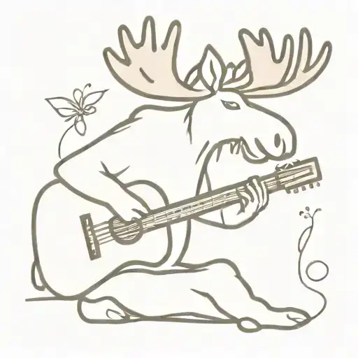 Moose Playing Acoustic Guitar