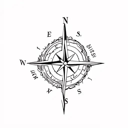 Camin De Santiago Shell And Compass Surrounded By Various