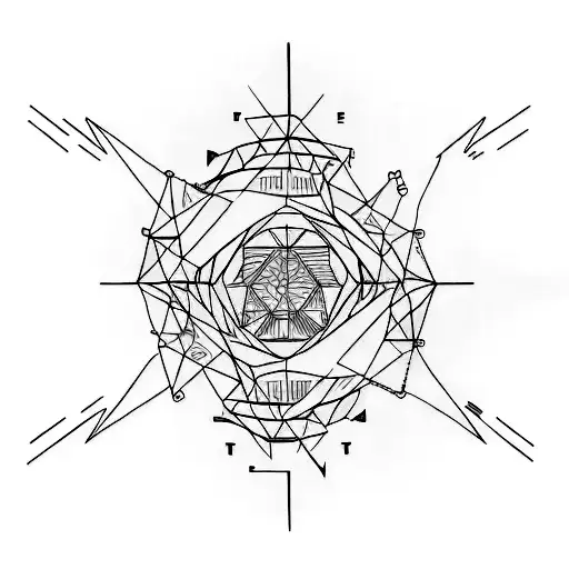 Incorporate Elements From The Album Cover Of 'Origin Of Symmetry' Into A Minimalist Tattoo Design