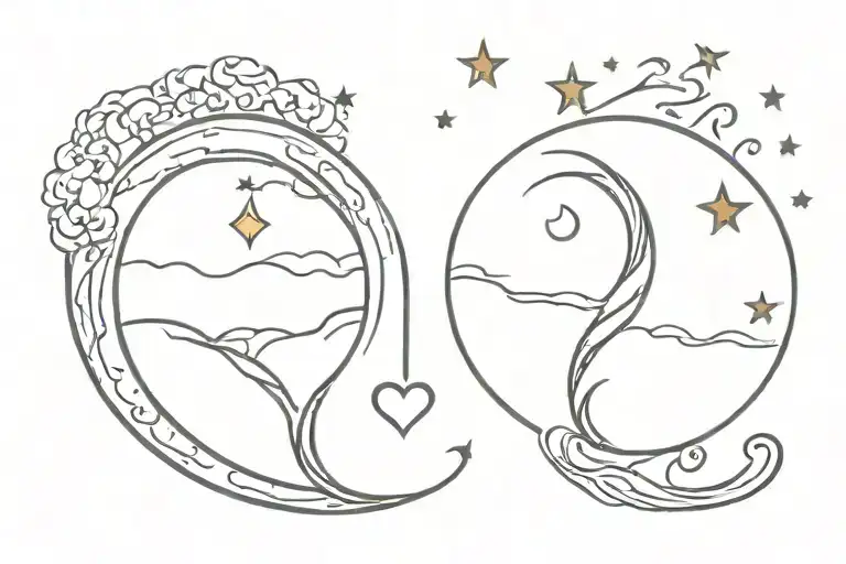 Heart Shaped Moon And Back