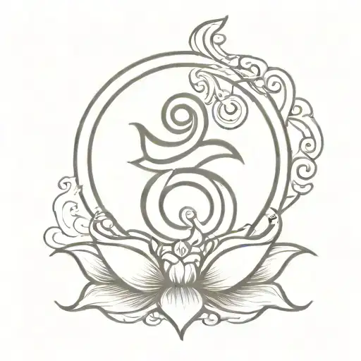Om Cover Up Tattoo Design
