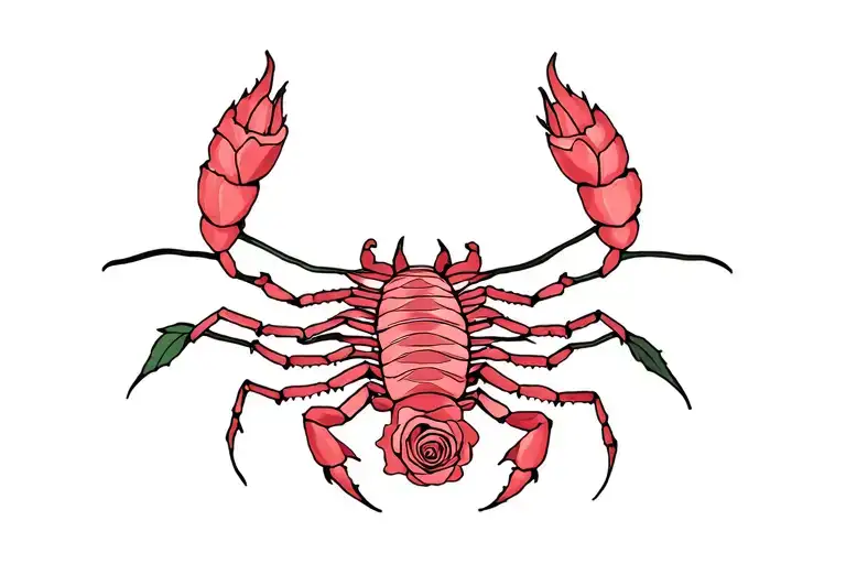 Scorpio With A Body In Roses