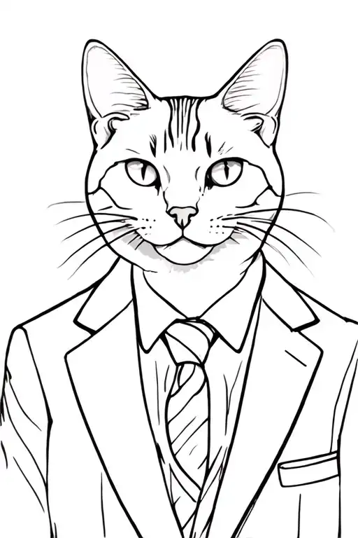 Cat Wearing A Suit And Tie
