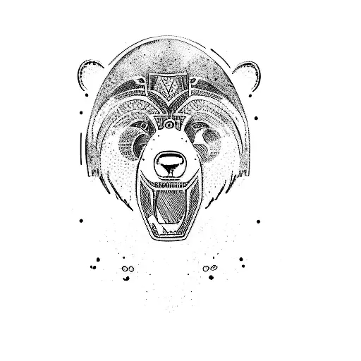 A Bear's Head With Nordic Runes