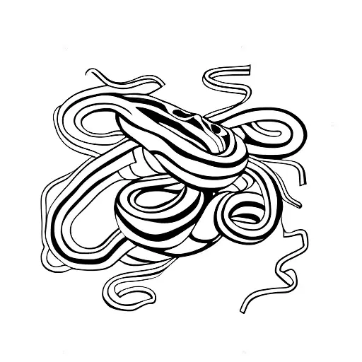 Snake Wrapped Around A Ribbon