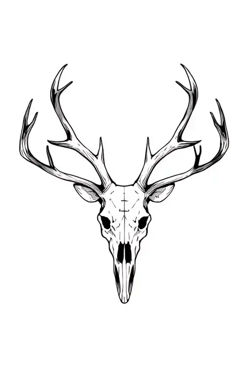 Cross And Deer Skull